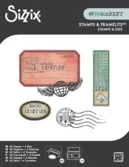 Sizzix - Clear Stamps with Cutting Dies by 49 & Market - Globetrotter's Mark