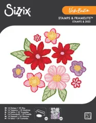 Sizzix - Clear Stamps with Cutting Dies by Vicki Boutin - Floral Layers #1