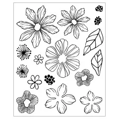 Sizzix - Clear Stamps with Cutting Dies by Vicki Boutin - Floral Layers #1