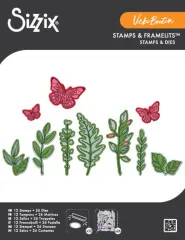 Sizzix - Clear Stamps with Cutting Dies by Vicki Boutin - Greenery Layers #1