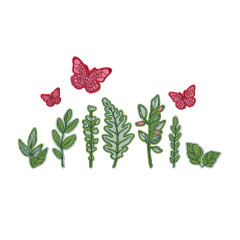 Sizzix - Clear Stamps with Cutting Dies by Vicki Boutin - Greenery Layers #1