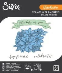 Sizzix - Clear Stamps with Cutting Dies by Vicki Boutin - Floral Bouquet