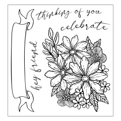 Sizzix - Clear Stamps with Cutting Dies by Vicki Boutin - Floral Bouquet