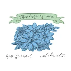 Sizzix - Clear Stamps with Cutting Dies by Vicki Boutin - Floral Bouquet