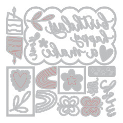 Thinlits Die by Shells - Birthday Doodles by Letters