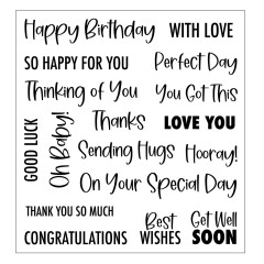 Sizzix - Clear Stamps - Essential Sentiments