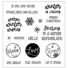 Sizzix - Clear Stamps - Warm Winter Wishes Sentiments