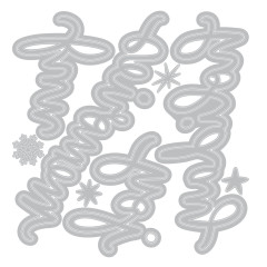 Metall Stanzschablonen Set Vicki Holiday Script von Sizzix im Detail