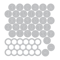 Metall Stanzschablonen Alphabet Beads von Sizzix im grauen Layout