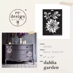 Decor Stencil 9x12 Inch - Dahlia Garden