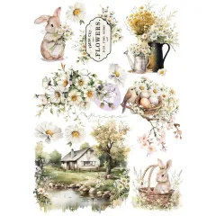 Among the Wildflowers - A4 Transfers / Rub-Ons