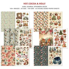 Hot Cocoa & Holly - A4 Junk Journal Ephemera Book