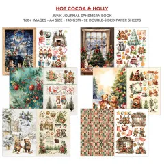 Hot Cocoa & Holly - A4 Junk Journal Ephemera Book
