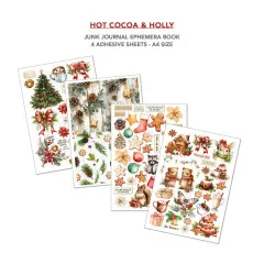 Hot Cocoa & Holly - A4 Junk Journal Ephemera Book
