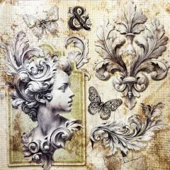 Typographic - 6x6 Deluxe Paper - Pearl Copper & Vellum