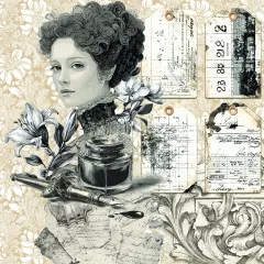 Typographic - 6x6 Deluxe Paper - Pearl Copper & Vellum