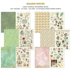 Golden Winter - A4 Junk Journal Ephemera Book
