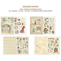Golden Winter - A4 Junk Journal Ephemera Book
