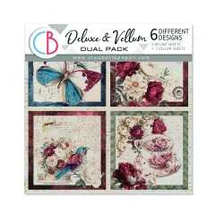 Bohemian Burgundy - 6x6 Deluxe Paper - Silver & Vellum Dual Pack Mixed
