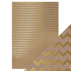 Tonic Foiled Kraft Card - Golden Zigzag