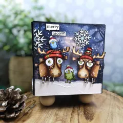 A6 Design Paper Nr. 35 - Weathered Wanderings - Snowfall & Stains