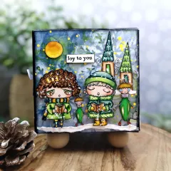 A6 Design Paper Nr. 35 - Weathered Wanderings - Snowfall & Stains