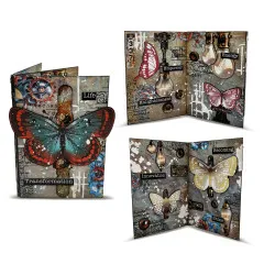 A6 Design Paper Nr. 35 - Weathered Wanderings - Snowfall & Stains