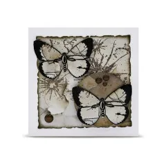 A6 Design Paper Nr. 35 - Weathered Wanderings - Snowfall & Stains