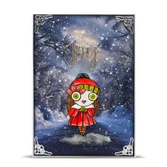 A6 Design Paper Nr. 35 - Weathered Wanderings - Snowfall & Stains