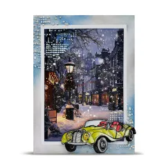 A6 Design Paper Nr. 35 - Weathered Wanderings - Snowfall & Stains