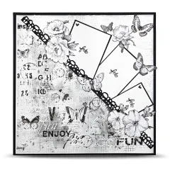 AALL & Create - 12x12 Paper Pack - Inkblot Meadow - Speckled Vellum