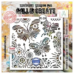 Stencil Nr. 274 - 6x6 - Dentelle Florale - Prendre Son Envol by Azoline