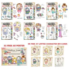Aall & Create Clear Stamps Bundle - Creative Types by Janet Klein