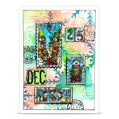 Clear Stamps Nr. 1491 - Postcards of Cheer - Postmarked Joy by Autour De Mwa & Co