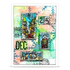 Clear Stamps Nr. 1491 - Postcards of Cheer - Postmarked Joy by Autour De Mwa & Co
