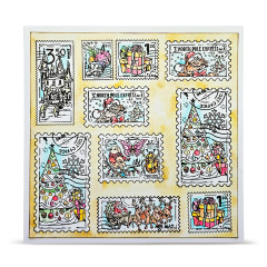 Clear Stamps Nr. 1492 - Postcards of Cheer - Stamped Wishes by Autour De Mwa & Co