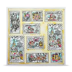 Clear Stamps Nr. 1492 - Postcards of Cheer - Stamped Wishes by Autour De Mwa & Co