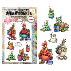 Clear Stamps Nr. 1494 - Festive Friends - Chickmas Chaos by Autour De Mwa & Co