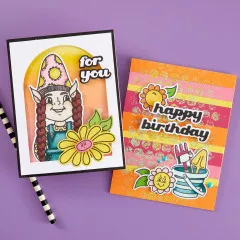 Spellbinders Cling Stamp & Die Set - Gnome Sweet Gnome