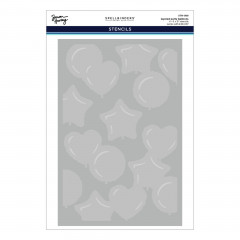 Spellbinders - 3D Embossing Folder and Stencil - Party Balloons