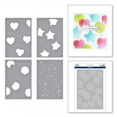 Spellbinders - 3D Embossing Folder and Stencil - Party Balloons