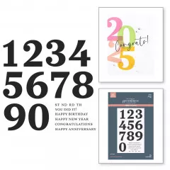 Press Plate & Die Set - Bold Color Mix Numbers