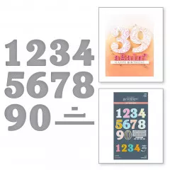 Press Plate & Die Set - Bold Color Mix Numbers