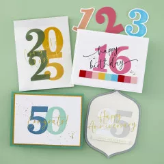 Press Plate & Die Set - Bold Color Mix Numbers