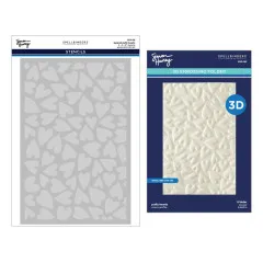 Simon Hurley - 3D Embossing Folder & Stencil - Sending Hugs - Puffy Hearts