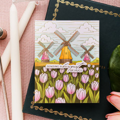 Press + Foil Plate and Stencil Bundle - Yana's Tulips - Windmills and Tulips