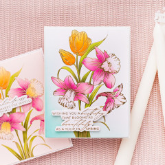 Yana's Tulips Press + Foil Plate and Stencil Bundle Tulips and Daffodils