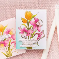 Yana's Tulips Press + Foil Plate and Stencil Bundle Tulips and Daffodils
