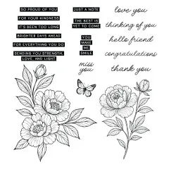 Stamp And Die Bundle by Simon Hurley - Sketched Peonies