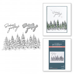 Press Plate & Die Set - Seasons Greetings Evergreens